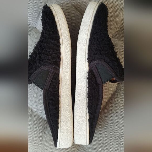 Ugg Womens Open Back Luci Slip On Leather Shoes Black Faux Fur Size 7 - Picture 7 of 7